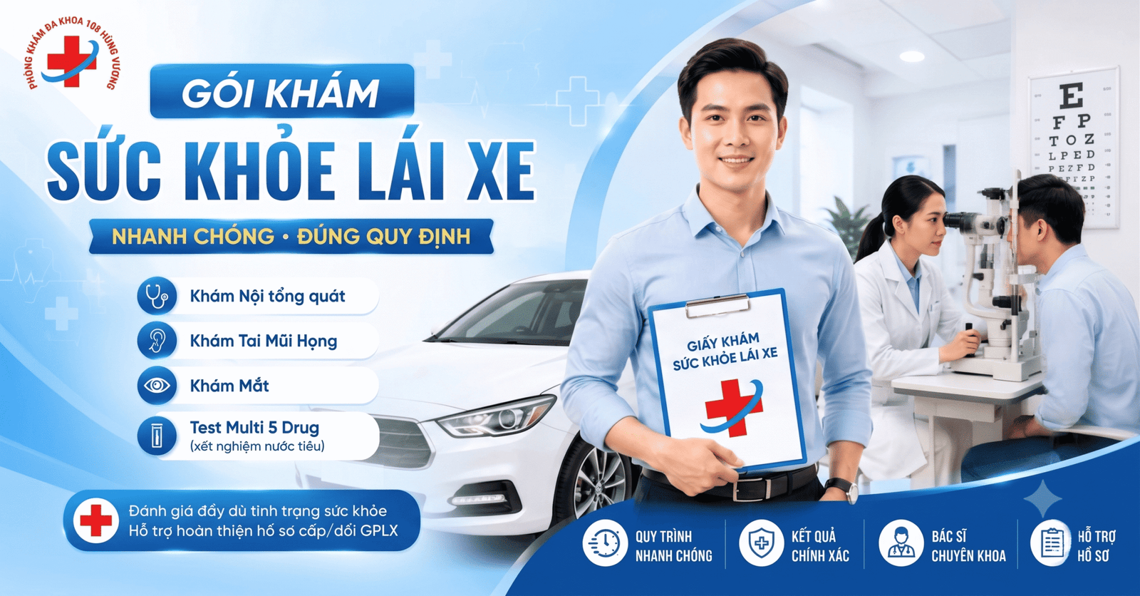 Gói khám sức khỏe cấp giấy phép lái xe